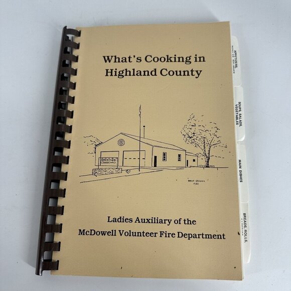 Whats Cooking In Highland County Cookbook 1987 Ladies Auxiliary McDowell Volunte - Picture 1 of 4